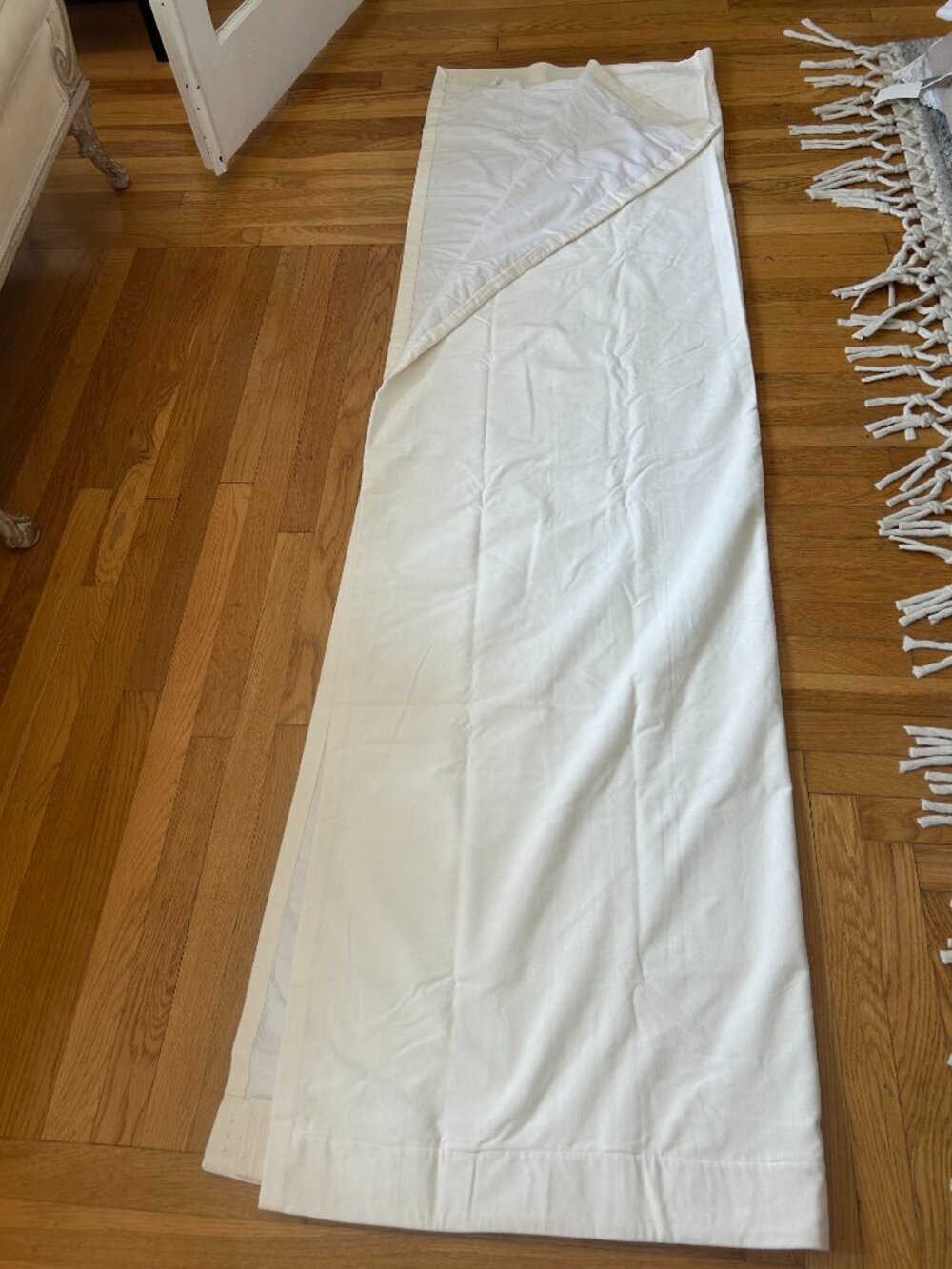 Pottery Barn Velvet Creamy White Lined Curtain (1 panel)